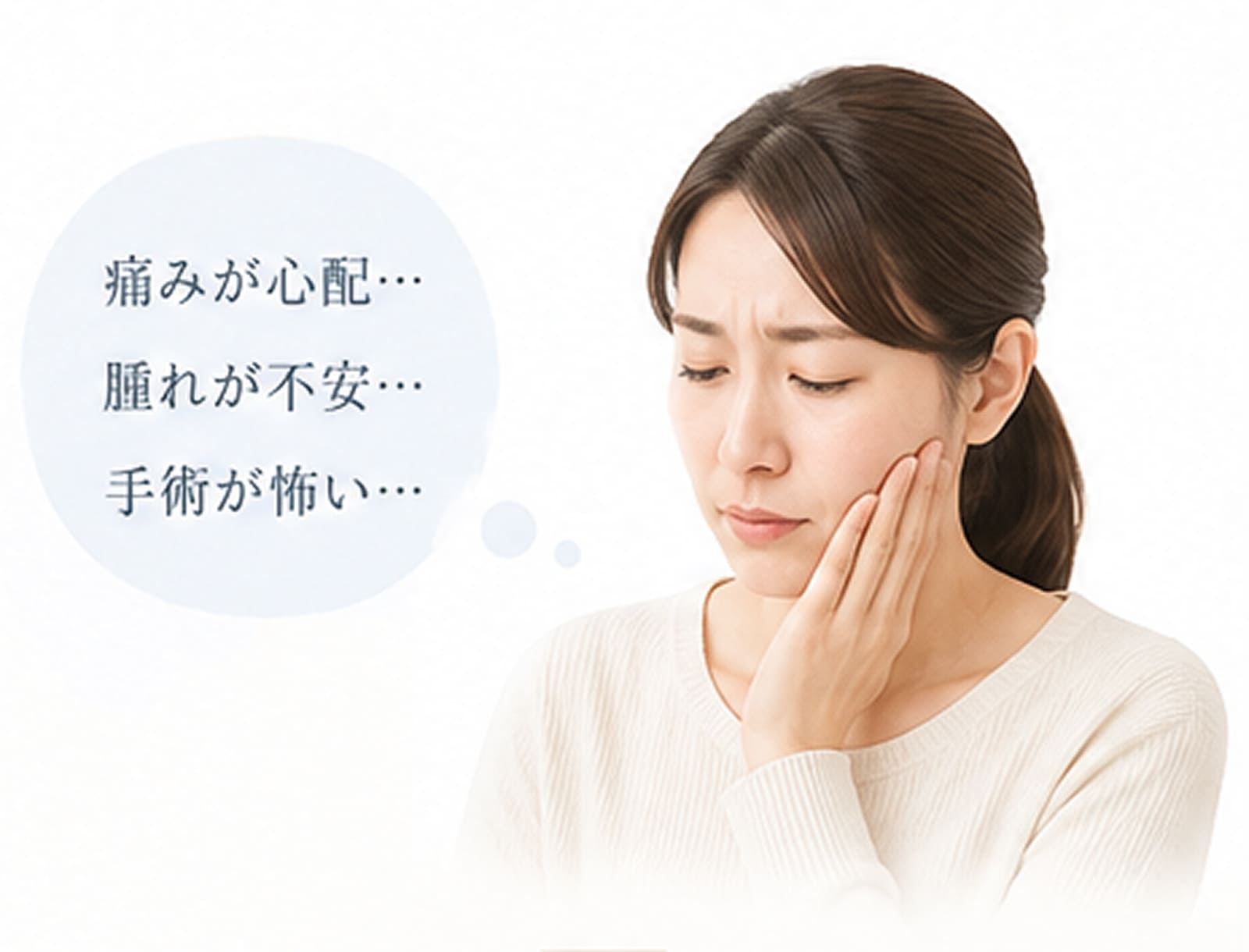 痛みが心配… 腫れが不安… 手術が怖い…